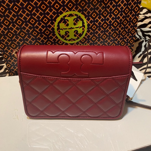 Tory Burch Handbags - Tory Burch Maroon Crossbody Bag NWT